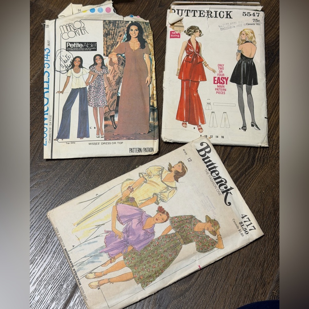 Vintage Butterick Sewing Patterns 1970’s